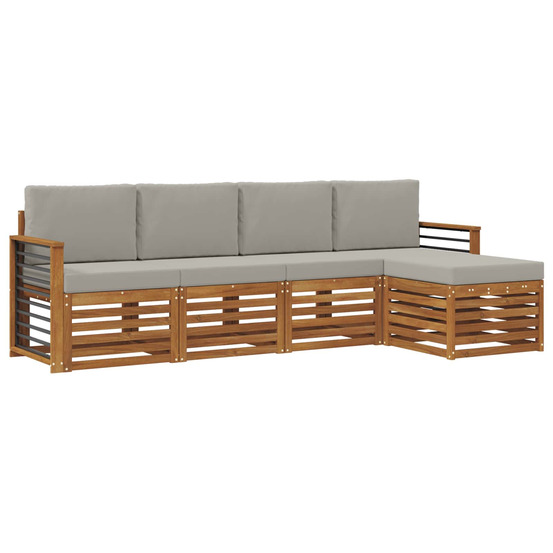 Ensembles de canapés avec coussin 5 pcs gris naturel et clair