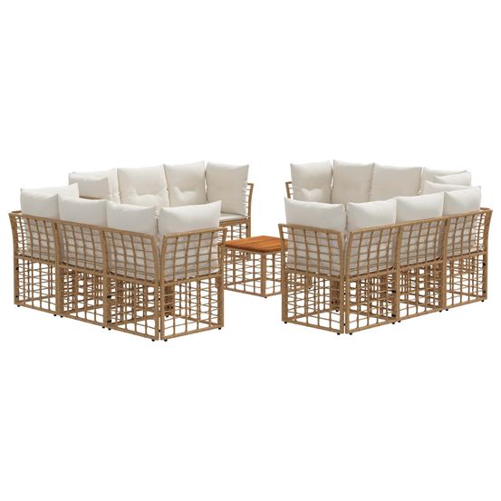 Ensemble de canapés d'extérieur 13 pc blanc naturel et crème