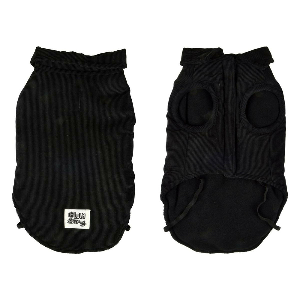Manteau pour chien velours côtelé 35cm noir