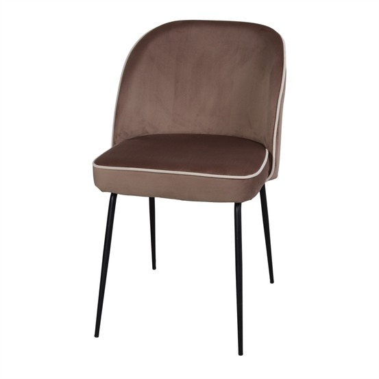 Chaise tapissée avec un style mid century - modèle 005 - marron