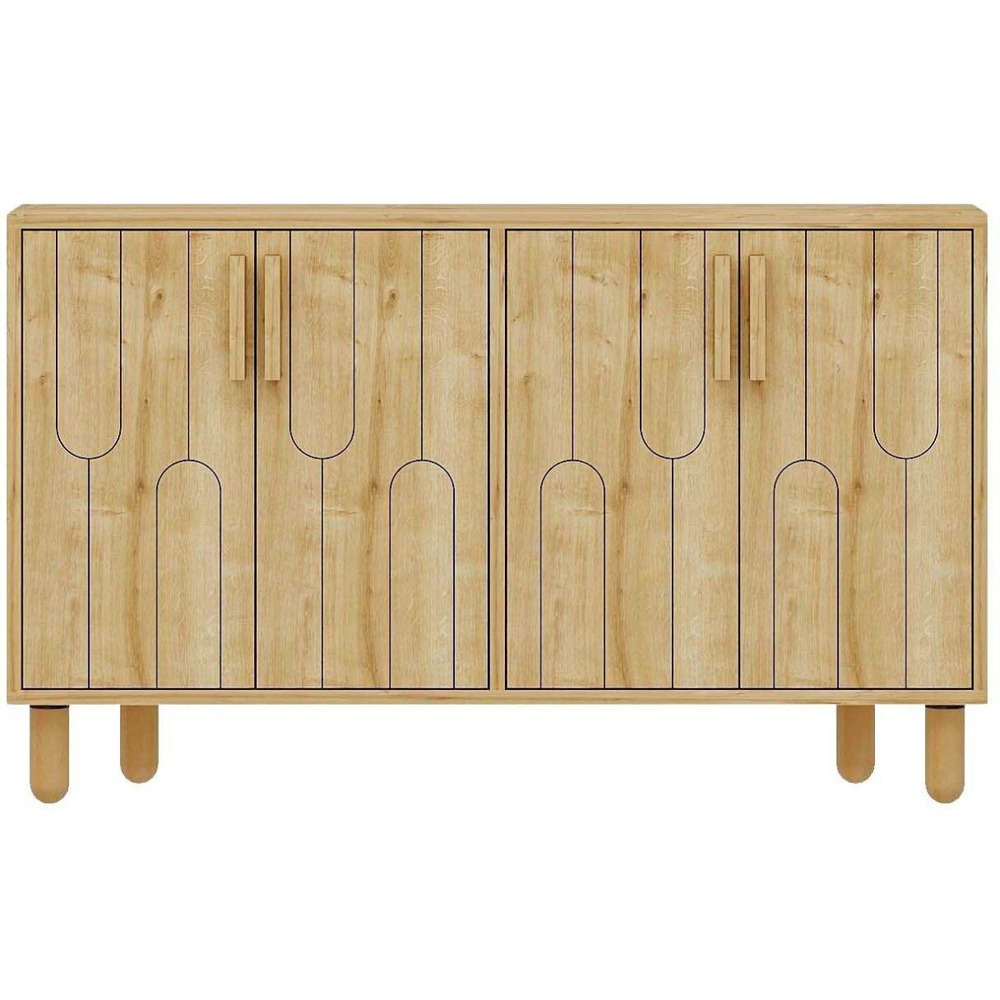 Buffet 4 portes en aggloméré vincent chêne