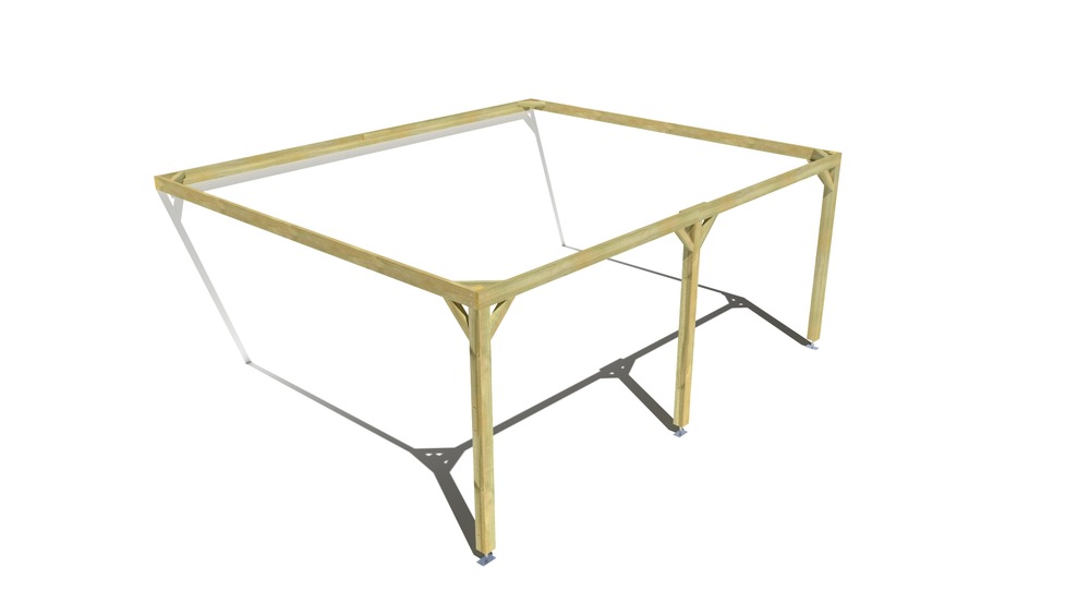 Pergola bois • 6m x 5m • adossée • cadre simple • livraison comprise