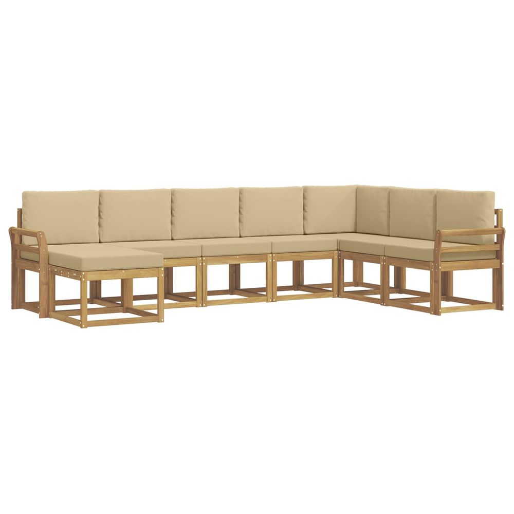 Ensemble de canapés d'extérieur 8 pc blanc et beige