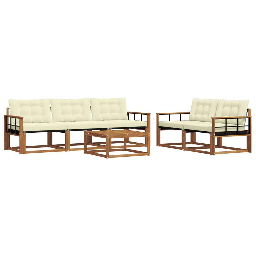 Ensemble de canapés d'extérieur 6 pcs naturel et crème