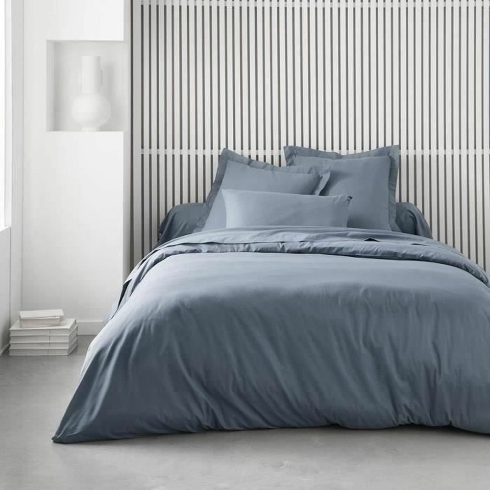 Housse de couette uni couleur denim 240 x 260 cm