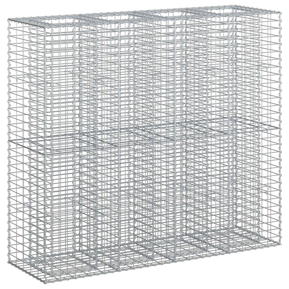 Lit surélevé gabion 2 pcs argenté 170 x 50 x 150 cm