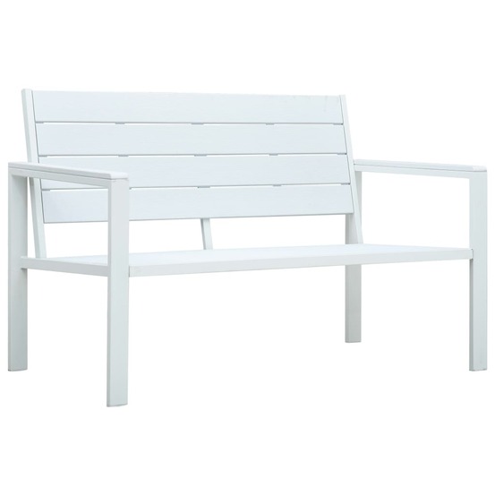 Banc de jardin meuble de patio d'extérieur terrasse 120 cm pehd blanc aspect de bois