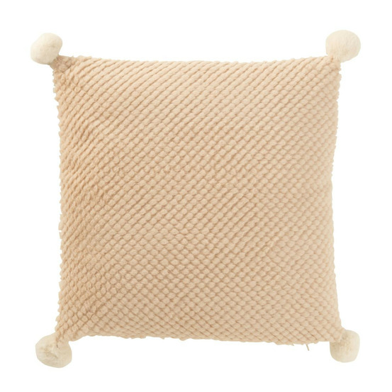 Coussin déco à pompons