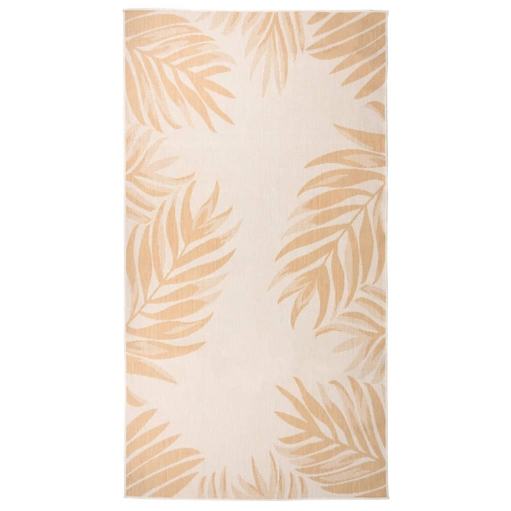 Tapis à tissage plat d'extérieur 80x150 cm motif de feuille