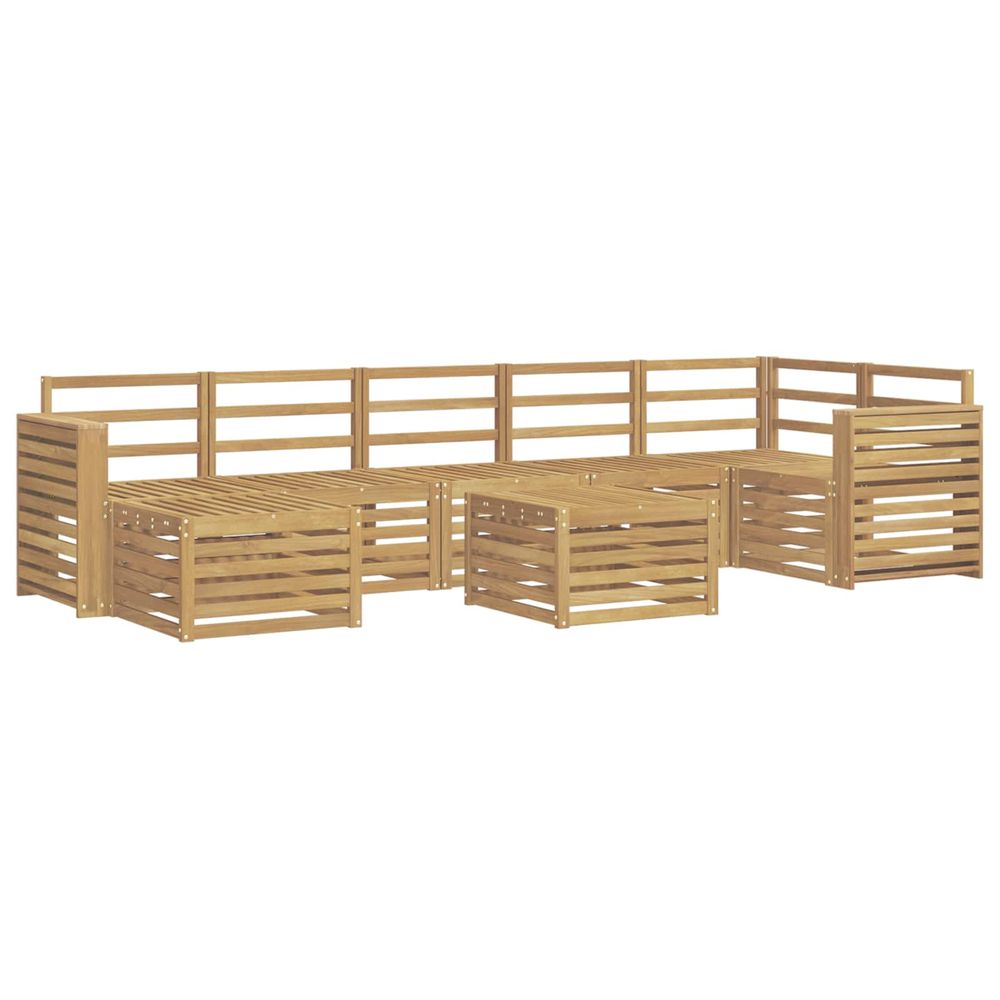 Ensemble de canapés d'extérieur 8 pc blanc bois d'acacia massif