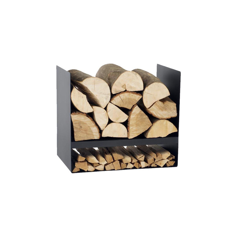 Porte-bûches en acier noir 45 cm kielce