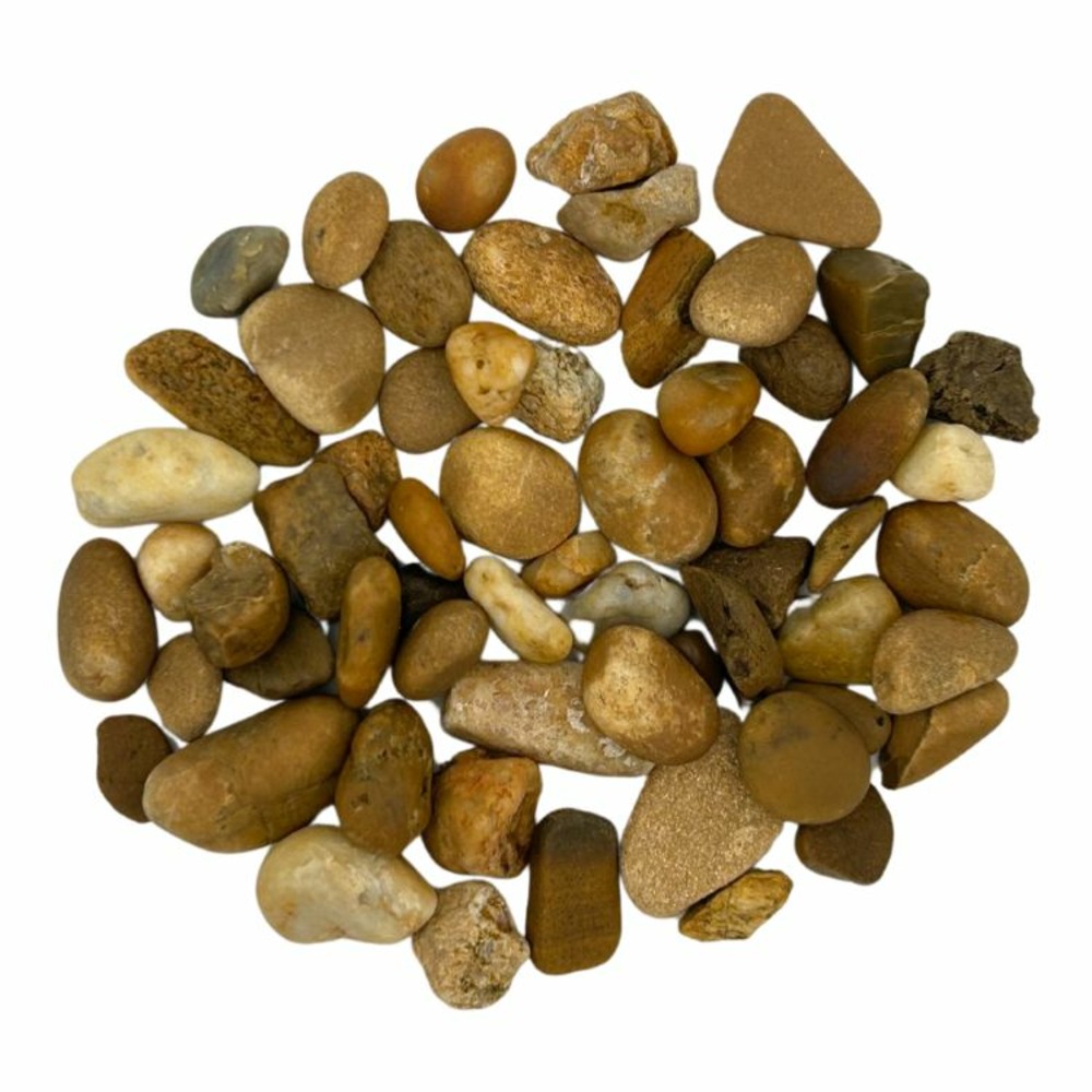 Pack +/- 1,5t ≃ 20m² (2 x 750 kg) galet ou gravier roulé jaune caramel ø 8/16 mm - livraison standard