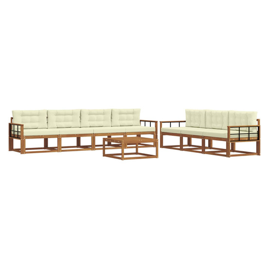 Ensemble de canapés d'extérieur 8 pcs naturel et crème