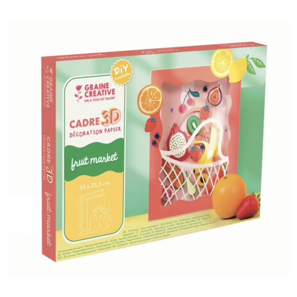Cadre 3d en papier - fruit market