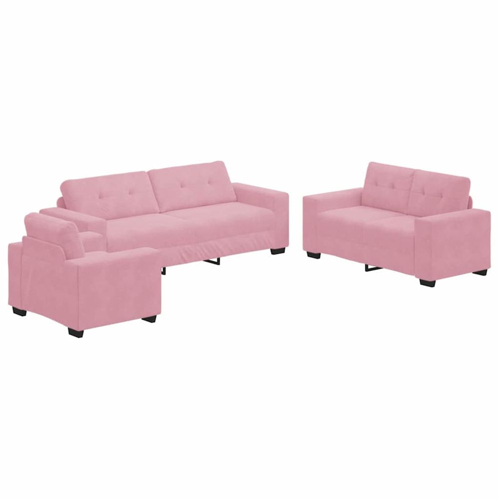 Ensemble de canapés 3 pc rose velours