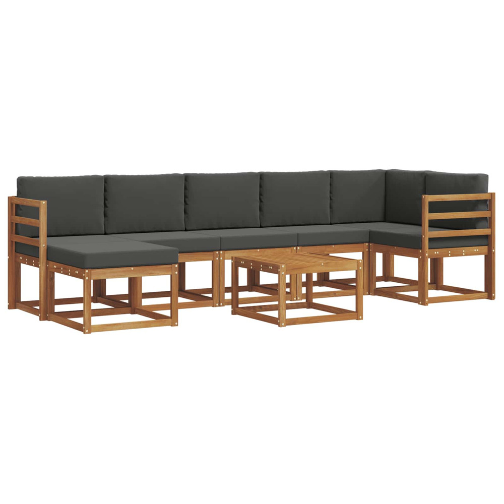 Ensemble de canapés d'extérieur 8 pcs naturel et anthracite