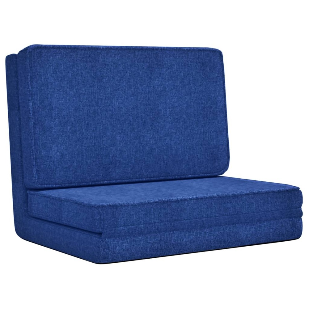 Chaise pliable de sol bleu tissu