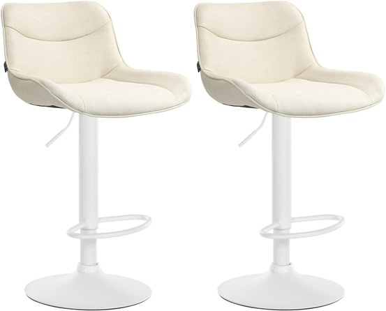 Lot de 2 tabourets de bar vonore tissu blanc