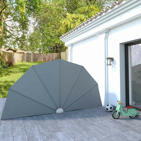 Auvent latéral pliable de terrasse gris 200 cm