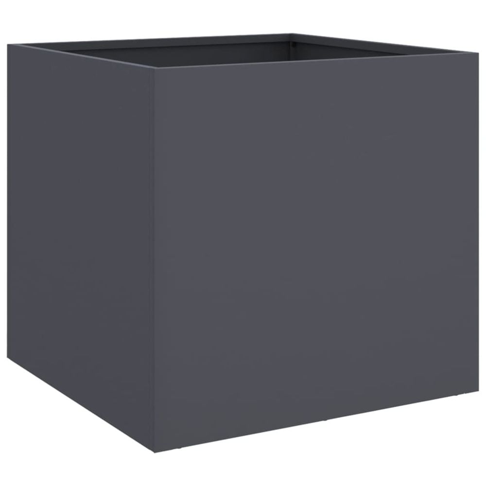 Jardinière d'extérieur anthracite 49x47x46 cm acier