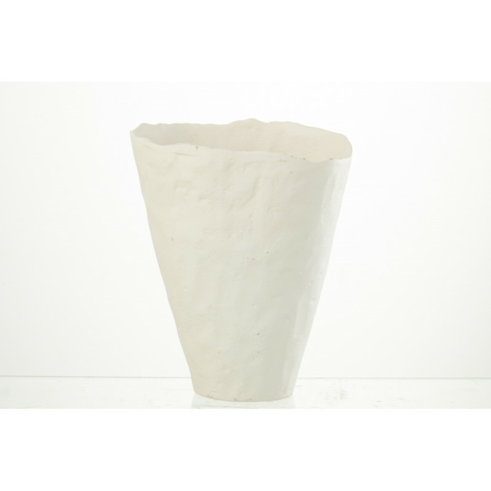 Vase irrégulier en aluminium blanc 22.5x18x27 cm