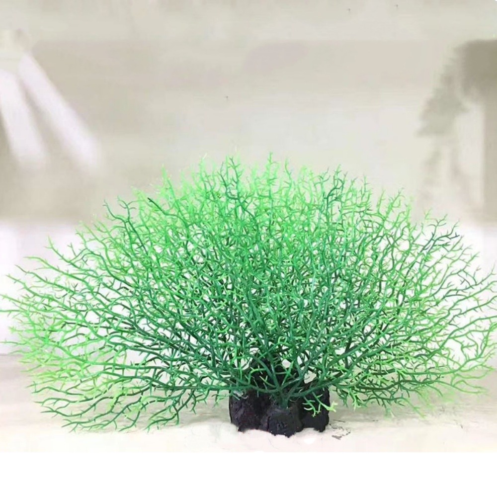 Décoration en corail en silicone pour aquarium, arbre de corail vert