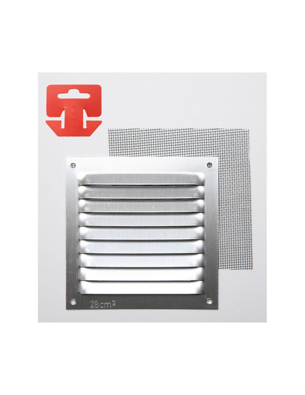 Grille avec toile moustiquaire alum 0.6 couleur naturelle 100x100mm (g)