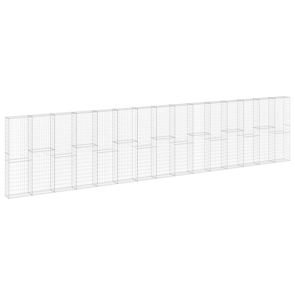 Mur en gabion avec couvercles acier galvanisé 900x30x200 cm