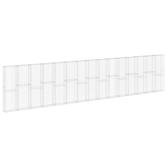 Mur en gabion avec couvercles acier galvanisé 900x30x200 cm