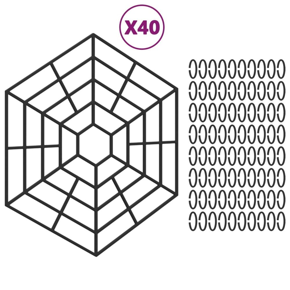 Protection d'étang 40 pcs noir polypropylène