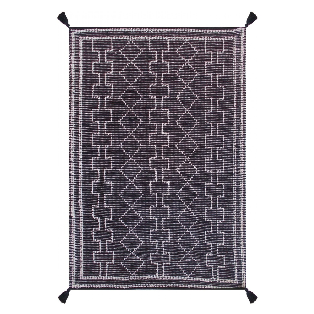 Tapis gimie charbon/ivoire 120 x 180 cm