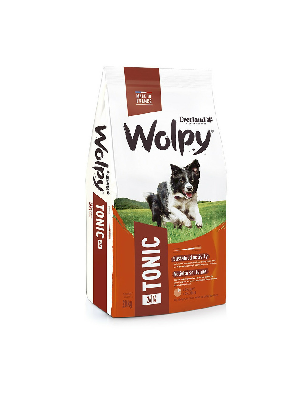 Aliment croquette chien wolpy tonic 20 kg everland