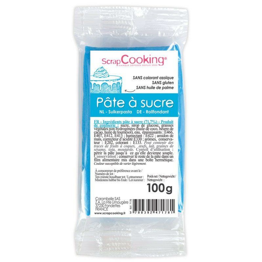 Pâte à sucre bleue 100 g