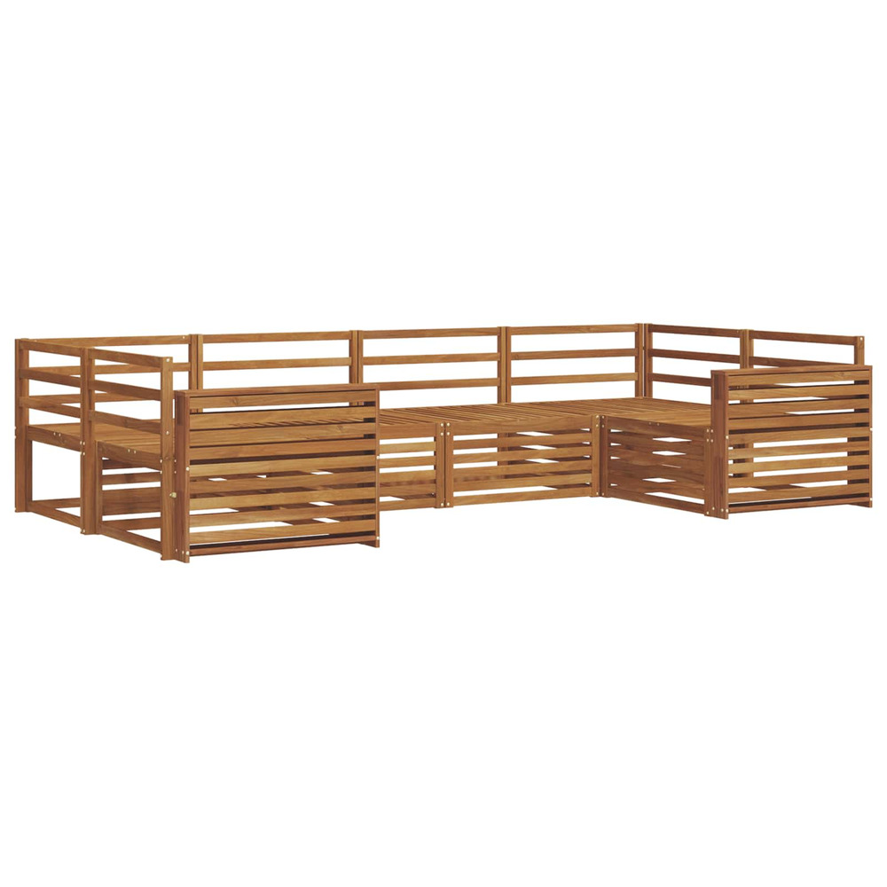 Ensembles de canapés 6 pcs naturel bois d'acacia massif