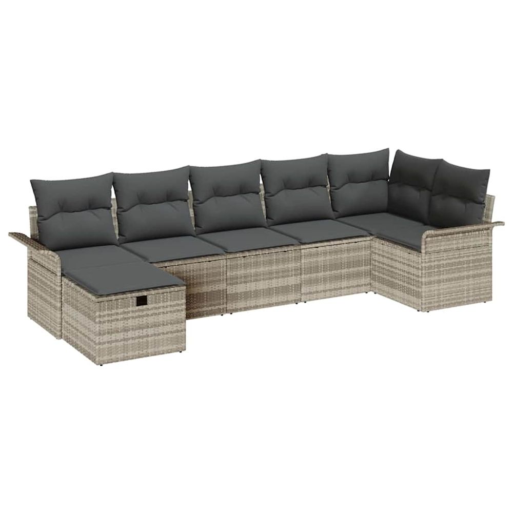 Ensemble de canapé de jardin 7 pc poly rotin