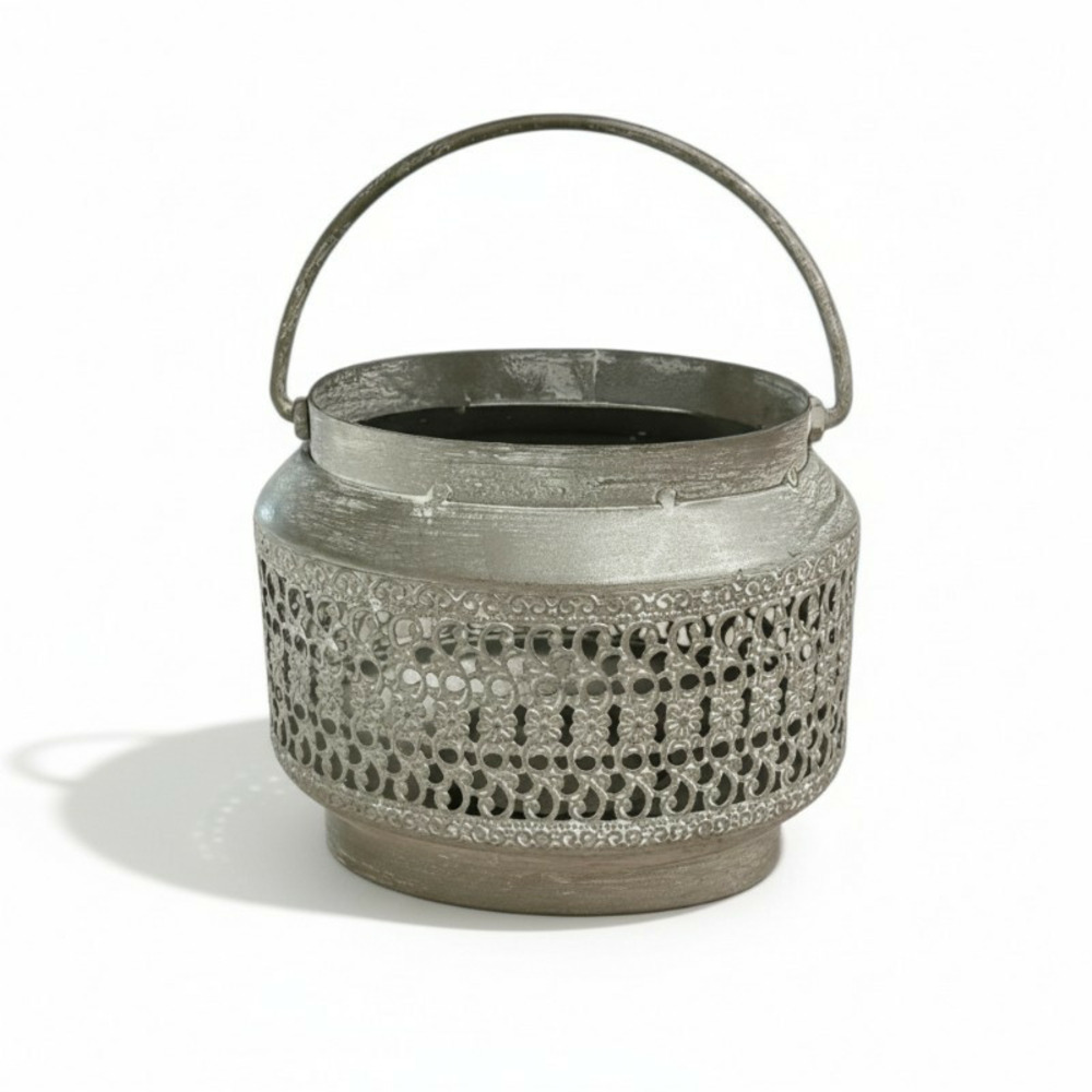 Photophore fer patiné 15x10x12cm