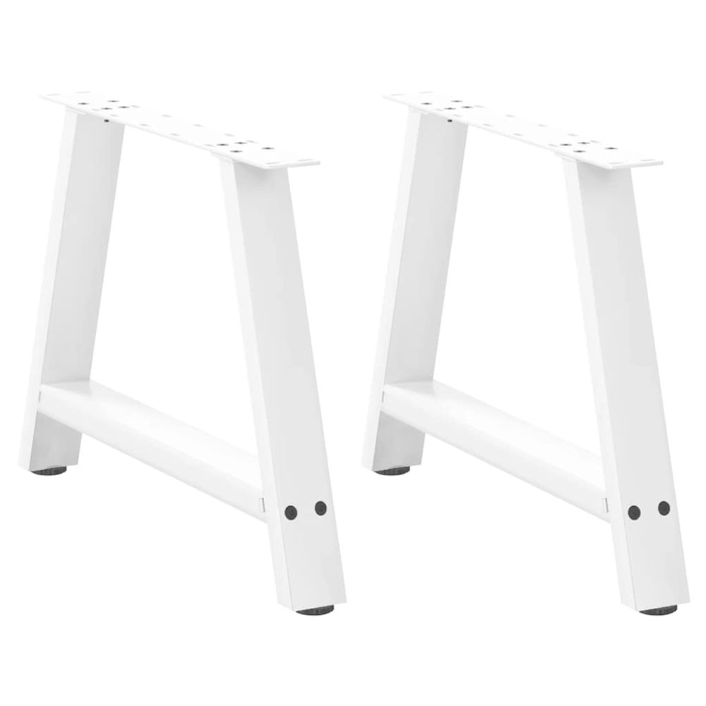 Pieds de table basse en forme de a 2 pièces blanc 70 x (42-43) cm acier