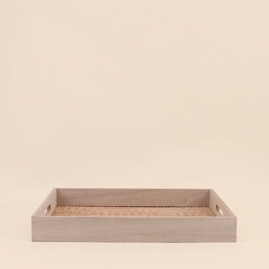 Plateau rectangulaire en rotin 30x40cm