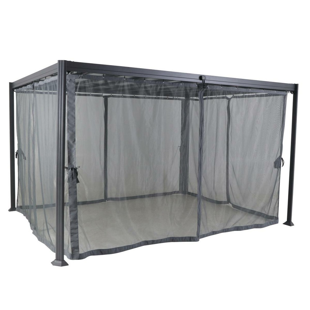 Moustiquaire pour pergola belize ardoise (4 rideaux)