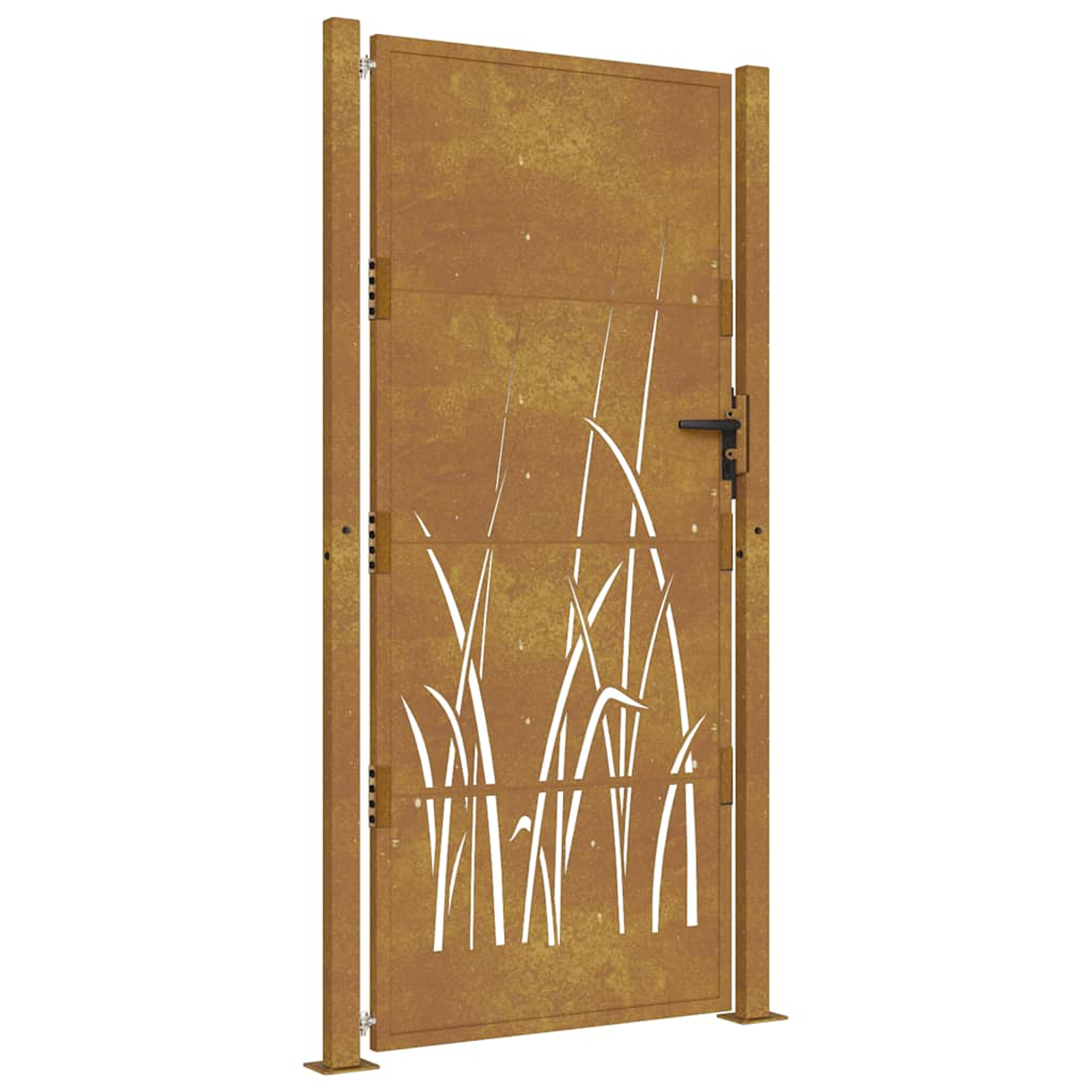 Portail de jardin 100x175 cm acier corten conception d'herbe