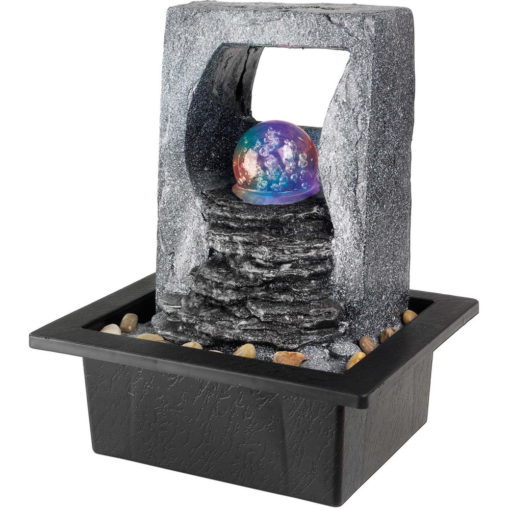 Fontaine en polyrésine avec led bauble modèle 1