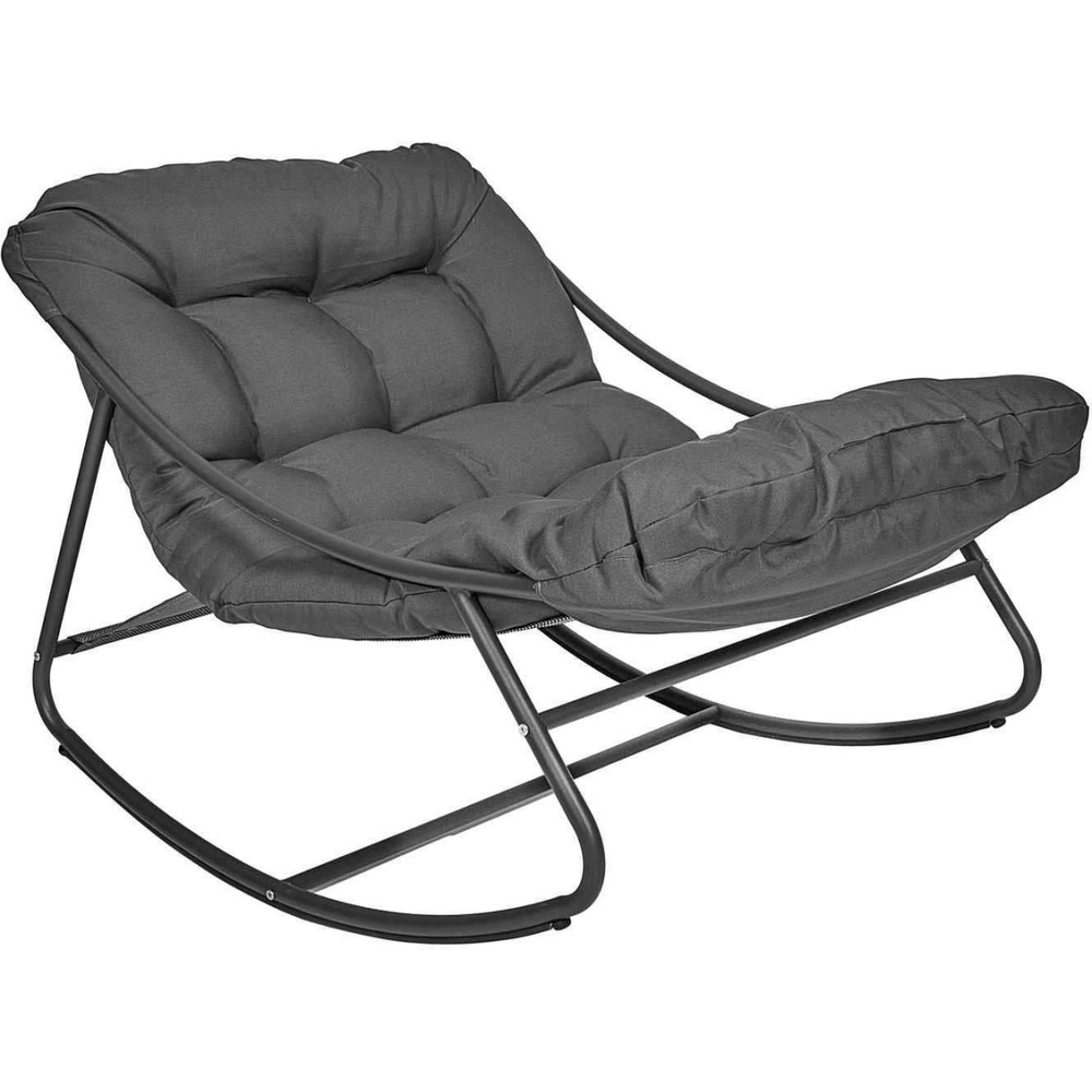 Fauteuil à bascule en métal tenerife gris anthracite
