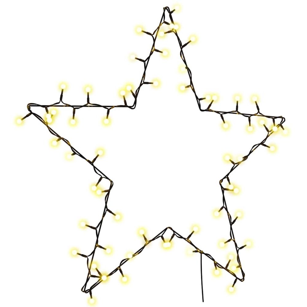 Lumières de noël silhouette d'étoile 80 led blanc chaud