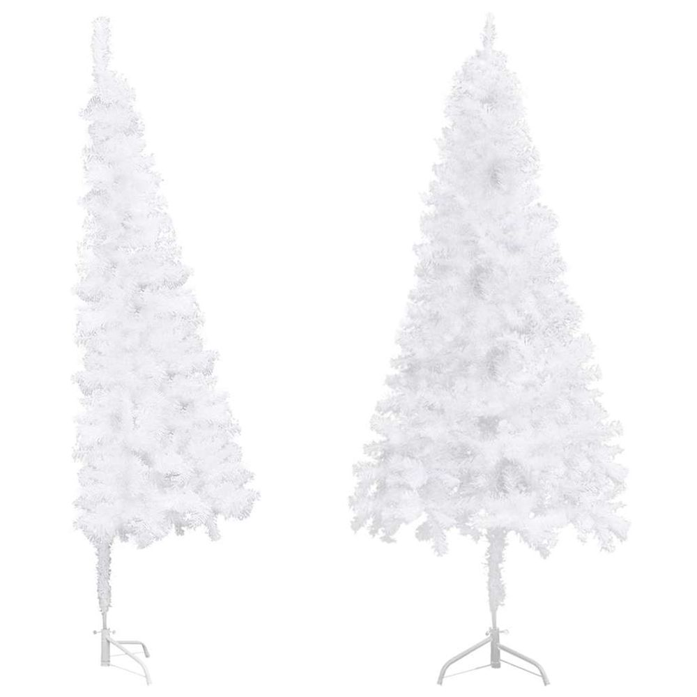 Sapin de noël artificiel d'angle blanc 240 cm pvc