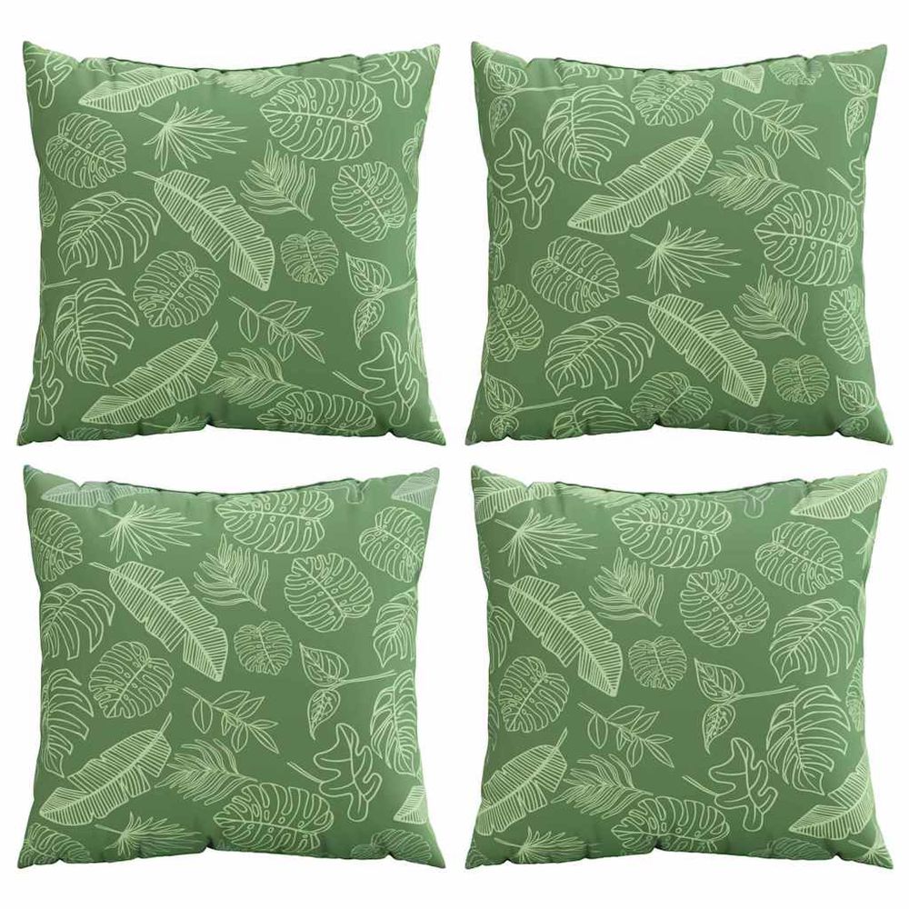Coussins éparpillés 4 pc tissu en polyester motif feuilles