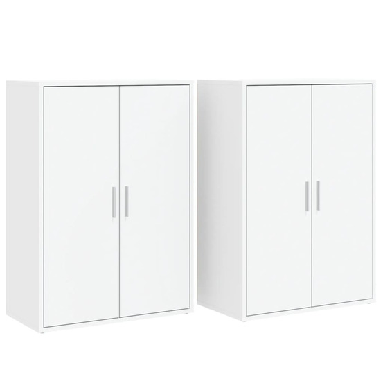 Buffets 2 pcs blanc 60x31x84 cm bois d'ingénierie