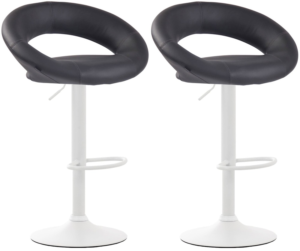 Lot de 2 tabourets de bar olinda simili cuir blanc
