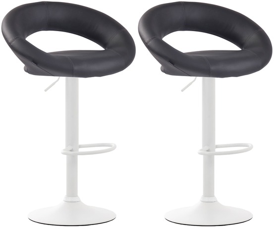 Lot de 2 tabourets de bar olinda simili cuir blanc