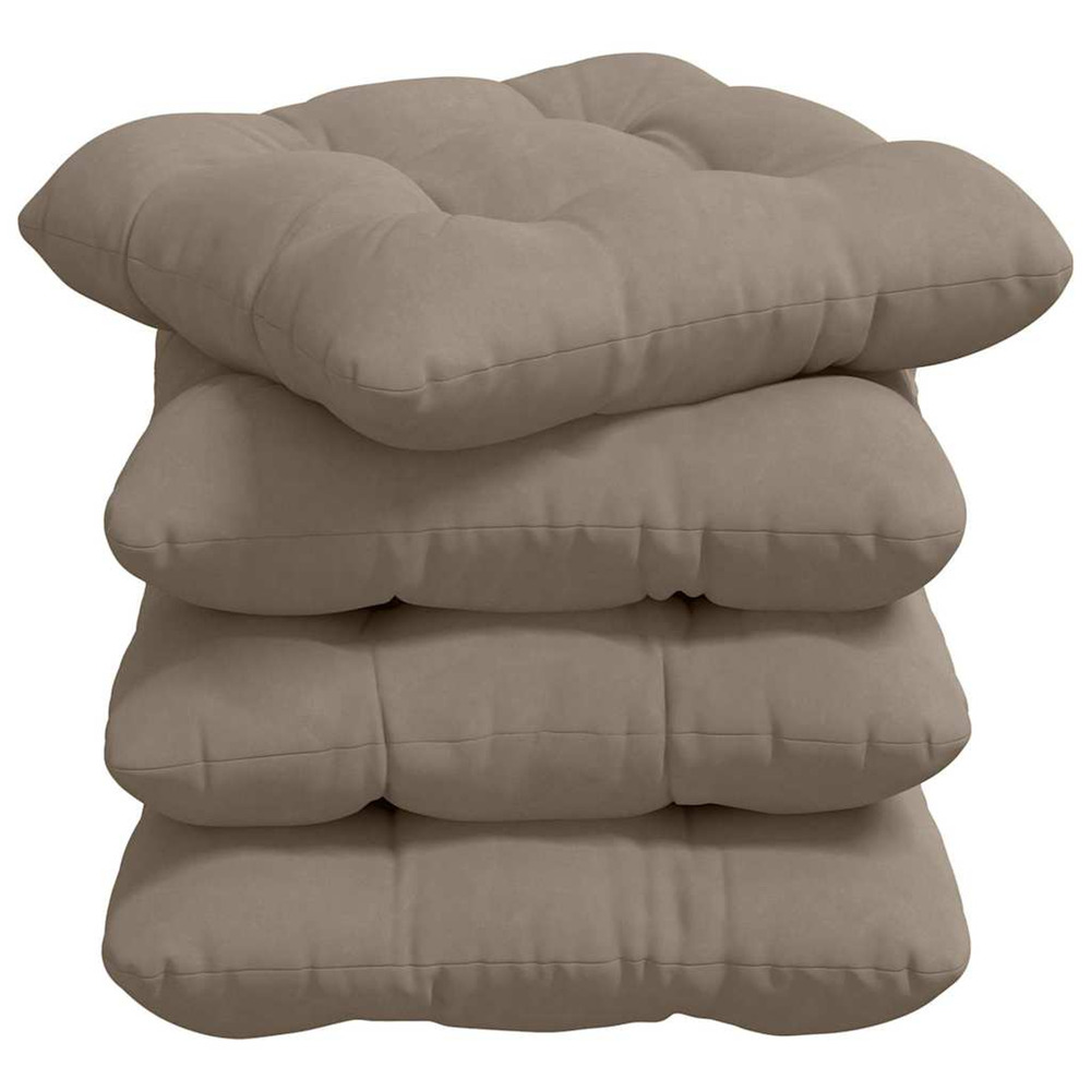 Coussins de siège 4 pcs taupe 40 x 40 cm tissu en microfibre