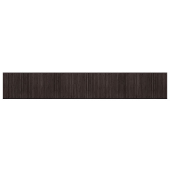 Tapis rectangulaire marron foncé 80x500 cm bambou